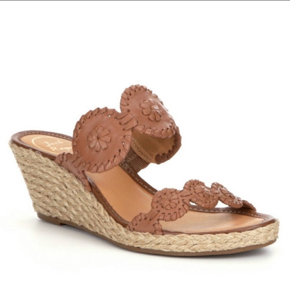 Jack Rogers Shelby leather Espadrille Wedge Heel